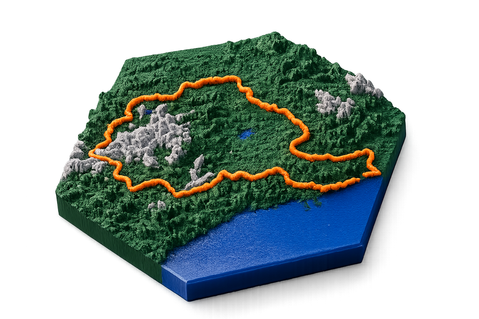 Traced 3D terrain model